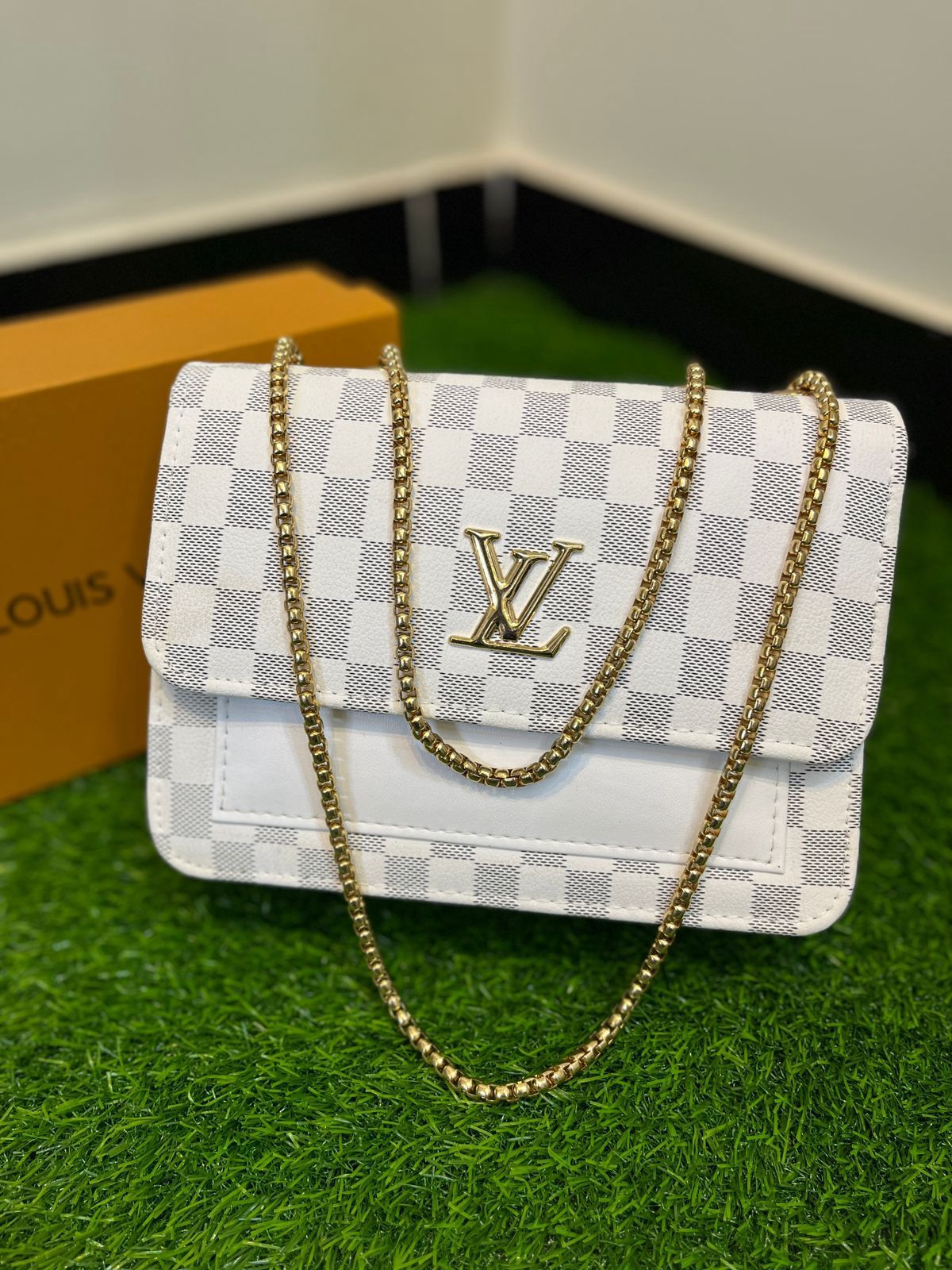 LV High Quality Cross Body Bag With Long Chain