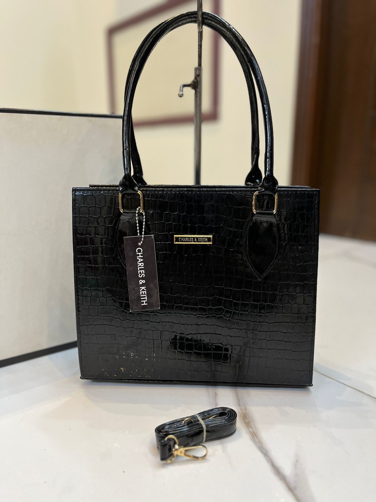 Charles And Keith High Quality Bag With Long Belt