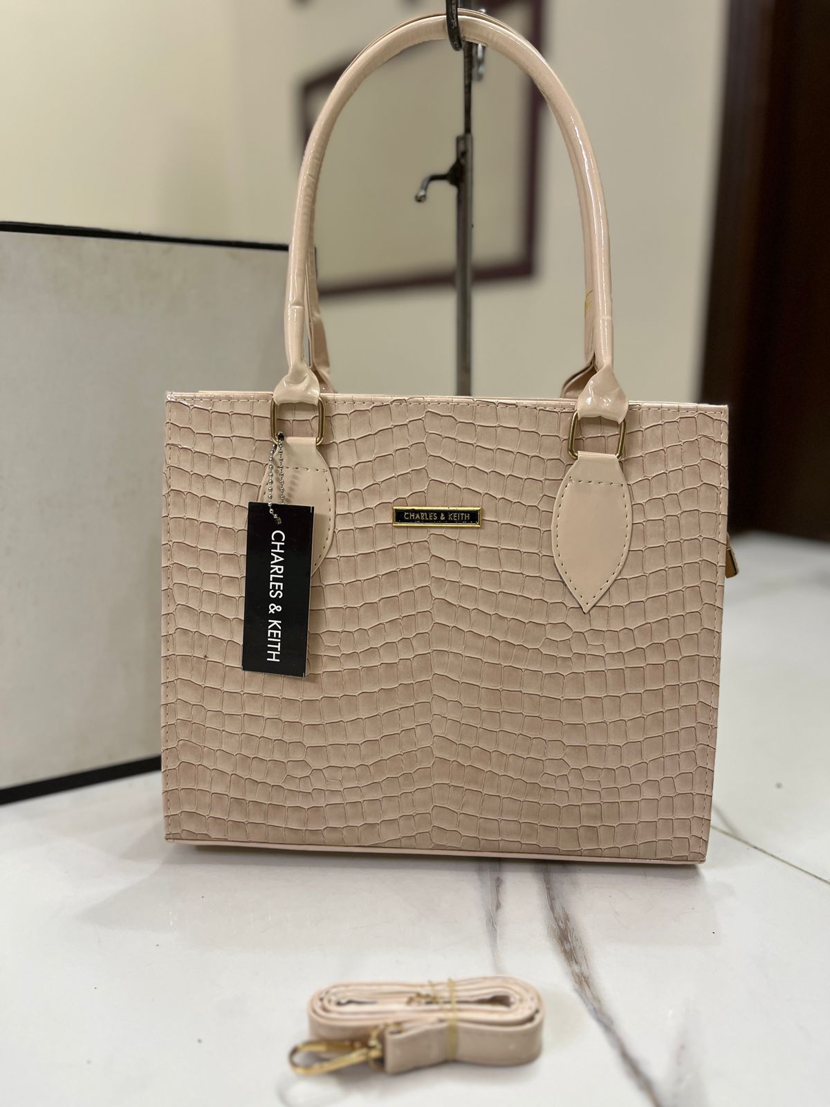 Charles And Keith High Quality Bag With Long Belt